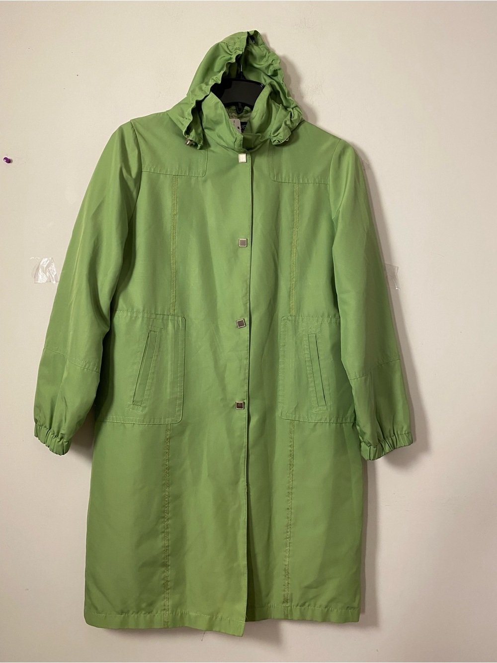 Women's Lightweight Hooded Trench Coat - Green